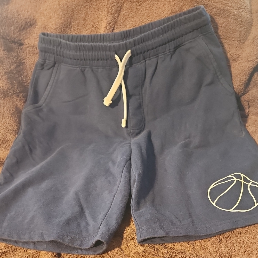 Kids Navy Blue Drawstring Basketball Shorts
